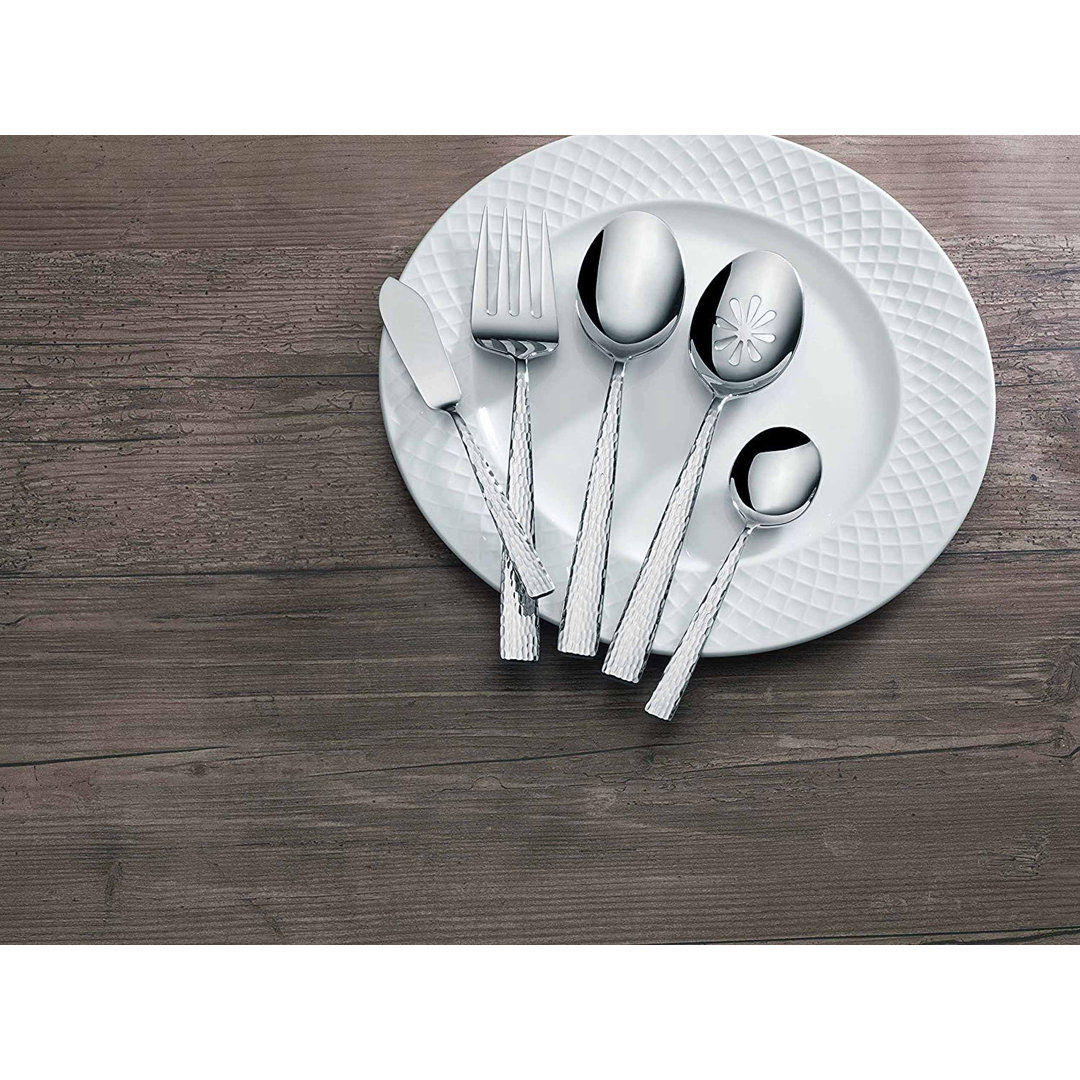 Mikasa Oliver Gleam 65-Piece 18/10 Stainless Steel Flatware Set, Service for 12